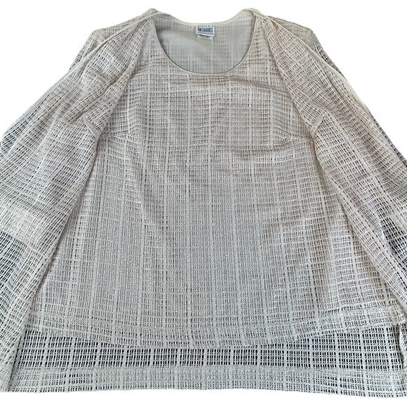 R&M Richards Evening Top Sze 22 WP Shimmery Cream Sheer Lined Classic Eventwear - Picture 9 of 13